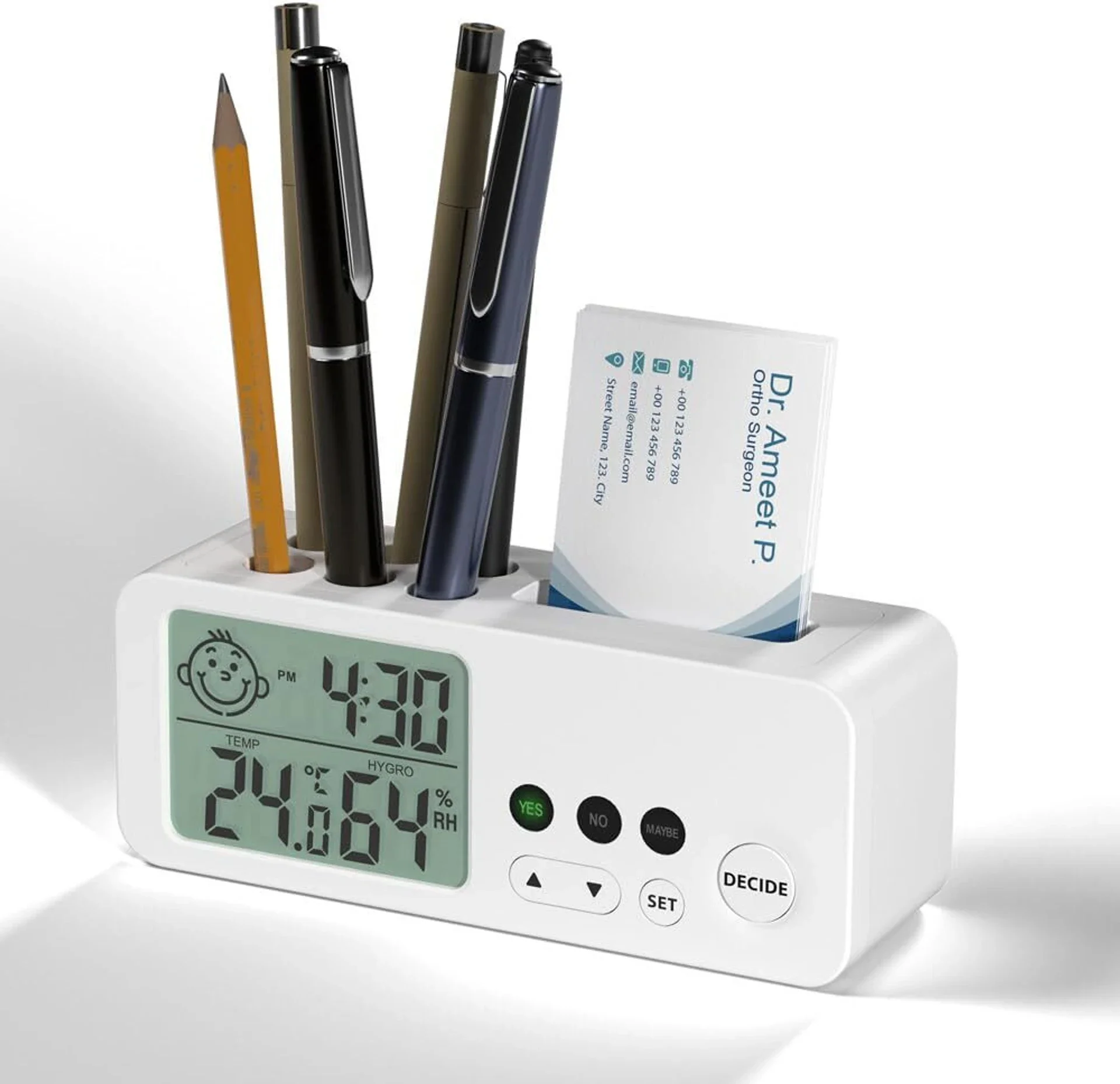 everyday organisers Digital White Clock